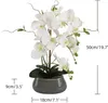 Dekorative Blumen, künstliche Orchideen-Mittelstücke für Esszimmertisch mit Vase, künstliche Seidenpflanzen, Arrangements, Dekorationen