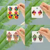 Boucles d'oreilles pendantes vacances multicolore cristal géométrique goutte pour les femmes à la mode Boho luxe oreille accessoires pendentif déclaration bijoux