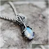 Pendant Necklaces Vintage Moonstone Necklace High Quality Esigned Women Lady Girls Jewelry Wedding Birthday Gift Drop Delivery Pendan Dhwqk