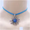 Collane con ciondolo 4Cm Antico Sier Edelweiss Collana Cz Crystal German Dirndl Pink Oktoberfest Drop Delivery Jewelry Pendenti Dhswr