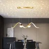 Chandeliers 2023 Modern Led Chandelier For Living Dining Room Kitchen Pendant Lamps Remote Control Starry Sky Projection Hanging Lights