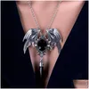 Подвесные ожерелья ретроанимальное ожерелье в форме летучих летучей мышь колье женское модное металлическое скольжение богемных хрустальных инкрустационных аксессуаров капля Dealive dhnxe