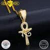 Pendant Necklaces 925 Sterling Silver Eye of Horus Ankh Cross Iced Out D VVS For Women Hip Hop Jewelry 230519