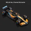 Diecast Model bbrago 1 43 McLaren MCL36＃3 Daniel Ricciardo＃4 Lando Norris Car Die Die Die Cast Luxury Vehicle Toy 230518