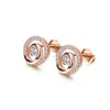 Stud Fashion Ol Style Earrings Girl Solid 925 Sterling Sier Punk Rose Gold Round For Cool Women Gifts Drop Delivery Jewelry Dhhiz