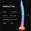 Brinquedos adultos super longos plug luminous vibrador anal colorido glowin dragon vibrões para mulheres macios butplug com copo de sucção sexo 230519