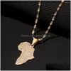 Pendant Necklaces Africa Map Gold Color Jewelry Of African Elephants Lions Giraffes For Women Drop Delivery Pendants Dhyvf