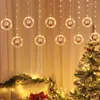 Lámparas colgantes Luces LED navideñas decorativas Agujas de pino de Santa Muñeco de nieve Forma de alce Círculo Gypsophila Paniculata Gabinete Cortina de luz