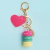 Keychains Valentins dag Keychain med temat kärlek Rosor Röda hjärtformer hänger lämplig gåva för din älskare