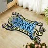 Home Decor Tibetan Tiger Rug Handmade Tufted Tiger Shape Carpet Floor Mat Non-slip Absorbent Bathroom Mat Living Room Area Rugs T230519