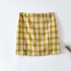 Skirts spring summer y2k women mini plaid pencil skirt sweet cute ladies split fork skirts faldas jupe short skirt 230519