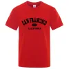 Sanfrancisco EST 1776 California Letter T-shirts Men Mode Oversized Tops Summer T-shirt Loose Designer Luxe