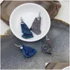 Anhänger Halsketten 1 stücke Rock Achate Geode Natürliche Druzy Quarz Titan Blau/Regenbogen Siery Kautionen DIY Schmuck Charms Halskette drop Del Dheag