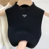 Tasarımcı Pra Ye Sweater Kadınlar Prads Yelekler Sweaters Bahar Güz Gevşek Mektup Yuvarlak Boyun Külotu Örgü Delekler Kolsuz Üst Yelek Jumper Kadın Artı Boyut