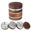 Koel roken natuurlijk houten houten aluminium draagbare 63 mm droog kruiden tabak muur kruid molenaar grinder crusher slijpen gehakte hand muller