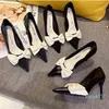 Dressshoes Casual Hoge Heels wijsde High Heel's dunne hakken Bowknot Celebrity Silk Satin Suede enkele schoenen