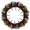 Decorative Flowers 50Pcs Mini Simulation Christmas Pine Picks Stems Artificial Creative Needle Berry Plant For Xmas Party Home Decor