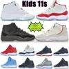Kids Shoes Unc Cherry Jumpman 11s Boys Basketball 11 Shoe Kids Black Mid High Sneaker Chicago Designer Military Gray Trainers Baby Kid Youth Toddler