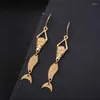 Dangle Earrings Uer Gold Color Korean Fashion Zinc Alloy Fish Mermaid Drop Women Christmas Party Jewelry Ed01665c