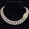 Chokers Erkekler Kadın Hip Hop Zinciri Kolye Moda Partisi 20mm Genişlik Elçilik Küba Zincirleri Kolye Hiphop Buzlu Bling Mücevher 230518