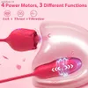 Rose Toy Dildo Thrusting Vibrator for Women Clitoris Sucker Stimulator Tongue Lambing Adult Goods Chupar Sex Toys Feminino L230518