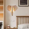 Wall Lamp Nordic Elephant Animal Wood Sconce Minimalist Creative Bedside Light Indoor Home Stairs Aisle Decor Atmosphere Fixture