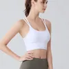 LU 08 Yoga Sports Bras Back Strap Cross for Women Breasted Fitness Bra Lady Push Up Seamless Gym Tank Crop Top Running Gym