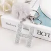 Keychains Keyring Silver Color English Letter Letter Resin Keychain met balwoorden naar handtas charmes voor vrouw