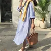 New Spring Maternity Dress Woman Striped Loose Version Large Size Dresses Pregnant Woman Clothing