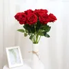 Decoração de decoração interna Rosas de seda vermelha rosas artificiais Flores falsas brancas para casa do dia dos namorados Decoração de casamento LT455