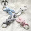 Rattles Mobiles Lets Make Baby Rattle 1pc Rabbit Crochet Molars Log Animal Teether Safe Wooden Toys Mobile Pram Crib Ring Children Product 230518