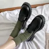 Klänningskor Derby Black Flats British Style Casual Female Sneakers Ladies 'Footwear Shallow Mouth Loafers With Fur Soft 23519