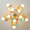 Lampadari Nordic Colorful Child Lampadario a soffitto Paralume in vetro per camera da letto Soggiorno Illuminazione a sospensione Decorazioni per la casa Lustri Apparecchi di illuminazione