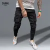 Męskie dżinsy elastyczne chude rozryte mężczyźni Slim Fit Dżins Wysoka jakość mody dresowe spodnie hip -hopowe spodnie Jogger Pencil Pants 230519