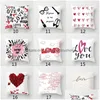 Kissenbezug Make-Up Brief Drucken Kissenbezug Paar Liebhaber Liebe Dich Er 45X45Cm Valentinstag Drop Lieferung Haus Garten Textilien Beddi Dhaxw