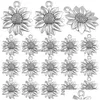 Collares pendientes 60 Unids Colgantes de Girasol Antiguos Encantos Aleación Vintage Flor Cuelga Para Diy Collar Pulsera Fabricación de Joyas Gota D Dhfi5