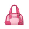 ウエストバッグのミニハンドバッグレザーパッチワークデザイナークロスボディフェミニンコイン財布かわいいピンクの装飾バッグシェルポーチガール23519