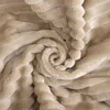 Decken MIDSUM Weiche Decke für den Winter Erwachsene Kinder Warme Bettdecke Flanell Fleece Sofadecken Solide gestreifte Tagesdecke Flauschige Bettwäsche 230518