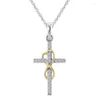 Hanger kettingen Faith Cross ketting vintage oneindigheidssymbool wikkelend kristal voor vrouwen klassieke religieuze sieraden