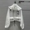 Fashion Letter Hooded Sun Protection Shirt Women's 2023 Summer New Age Reducing Loose Versatile Short Coat