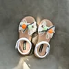 Sandalen zomermeisjes sandalen mode kristallen ball buiging baby tuinschoenen echt lederen kinderen kinder sandalen 6t AA230518