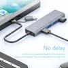 Tipo C Hub 4 in 1 USB Dual Connector 5Gbps Alloggiamento in metallo Docking Station per PC Laptop Tablet Phone
