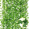 Decorative Flowers Artificial Ivy Leaves Garland Fake Foliage Home Garden Decoration Wedding Party Creeper Silk Hanging Wreath Green Plants