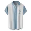 Casual shirts voor heren 2023 Zomer Summer korte mouwen Kokosboom 3D Digitale printing Heren Top Shirt Custom