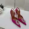 Novità Amina muaddi Camelia Sandali a punta impreziositi da cristalli Tacco a spillo Designer di lusso da donna Abito da sera Scarpe da festa Calzature di fabbrica con cinturino alla caviglia