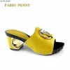 Tofflor Fabio Penny New Women's Shoes Daily Casual Ladies High Heel Slippers Stora diamantsandaler Sexiga högklackade öppna tåskor J230519