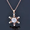 Снежинок цветочные подвески и ожерелья розовое золото серебряное цвето