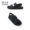 UTUNE Men's Sandals Summer Platform Shoes Women Beach Outside EVA Slippers Man Soft Thick Sole Non-slip Indoor Slides Cool Black 230518