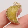 Pendant Necklaces Natural Stone Semi-preciou Handmade Gilt Edge Crystal Bud Moon For Jewelry Making DIY Elegant Necklace Bracelet Gift