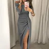 Dresses Party Club Lady Evening Party Dresses Off Shoulder High Waist Long Dress Elegant Sexy Vestidos Spring Summer Solid Women's Tunic